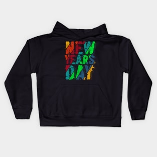 vintage color New Years Day Kids Hoodie